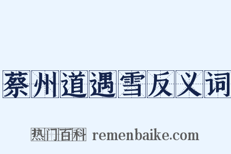 蔡州道遇雪反义词是什么意思的图片